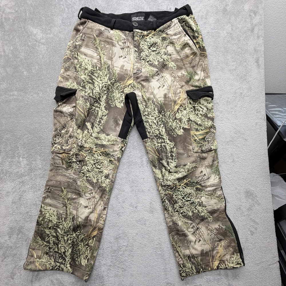 STORMKLOTH Pants Mens‎ XL Measured 39x31 Green Cargo Relaxed Fleece Lined